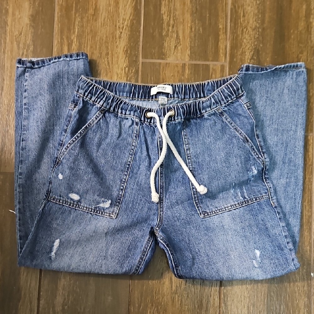 Forever 21 Blue Denim Pants Jogger Sz 29